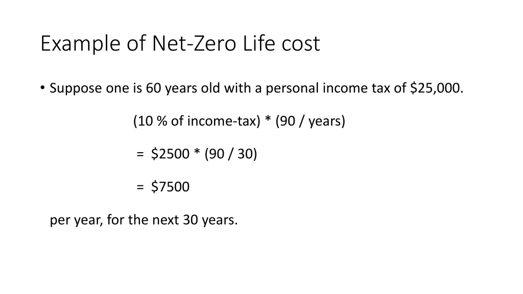 example of net zero life cost 3