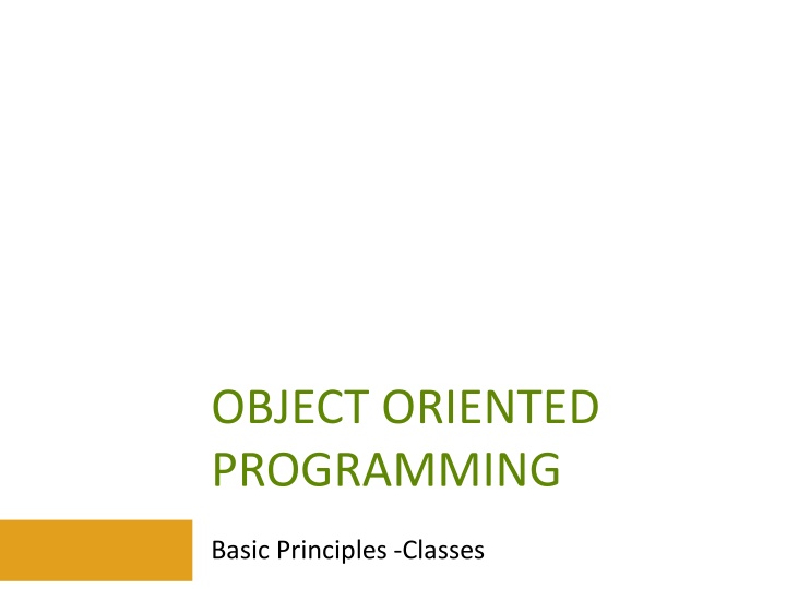 object oriented programming