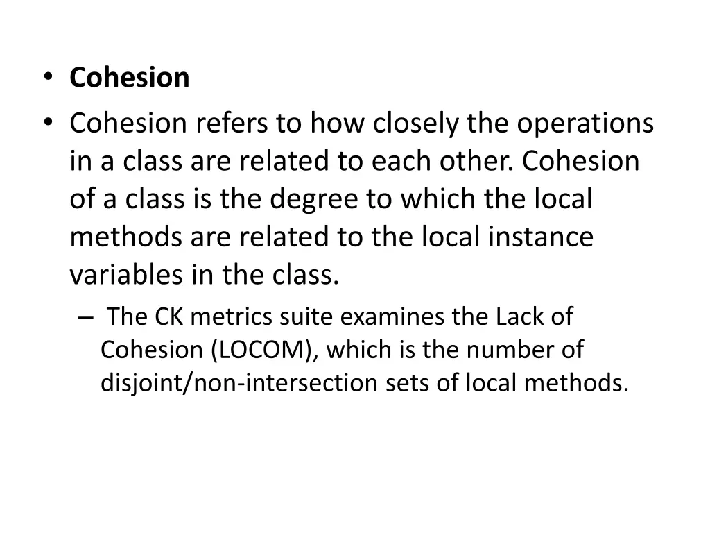 cohesion cohesion refers to how closely