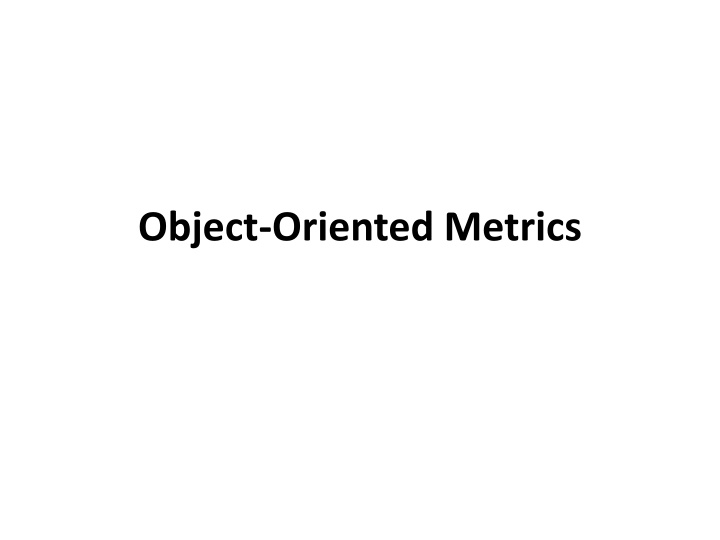 object oriented metrics