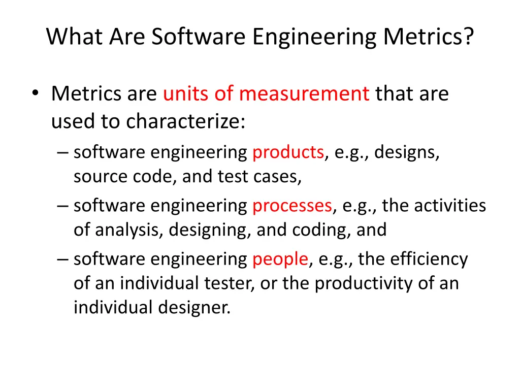 what are software engineering metrics