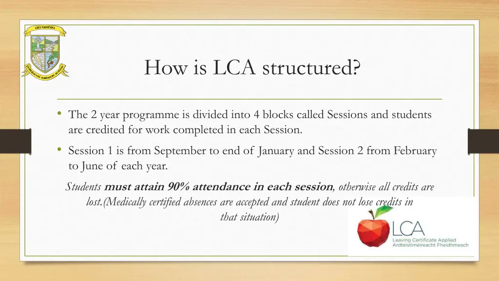 how is lca structured
