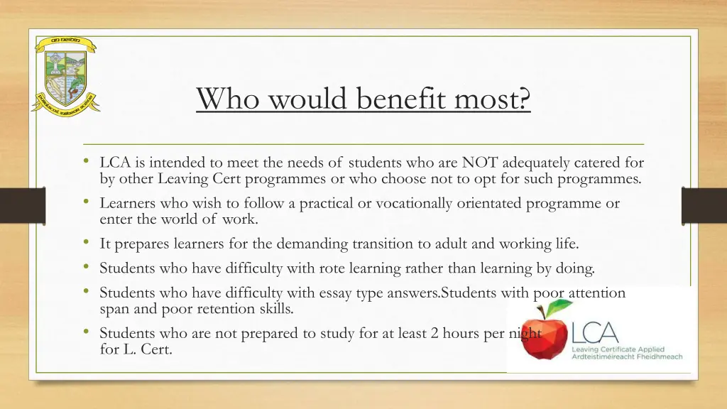 who would benefit most
