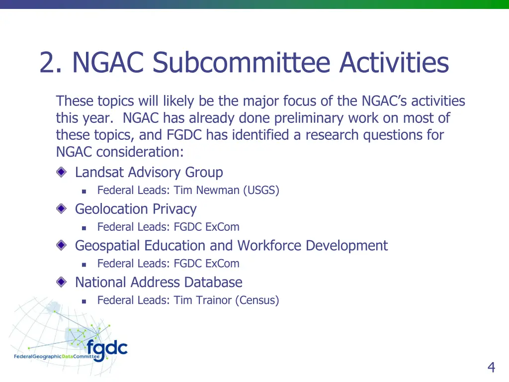2 ngac subcommittee activities