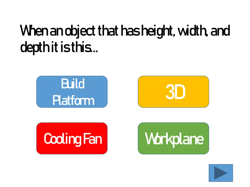 w hen an object that has height w idth and depth