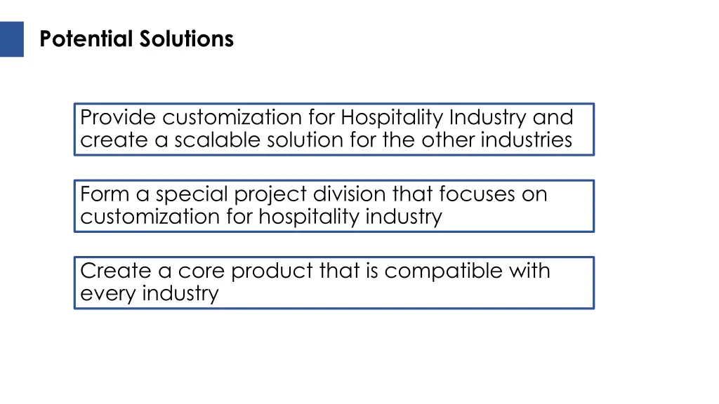 potential solutions