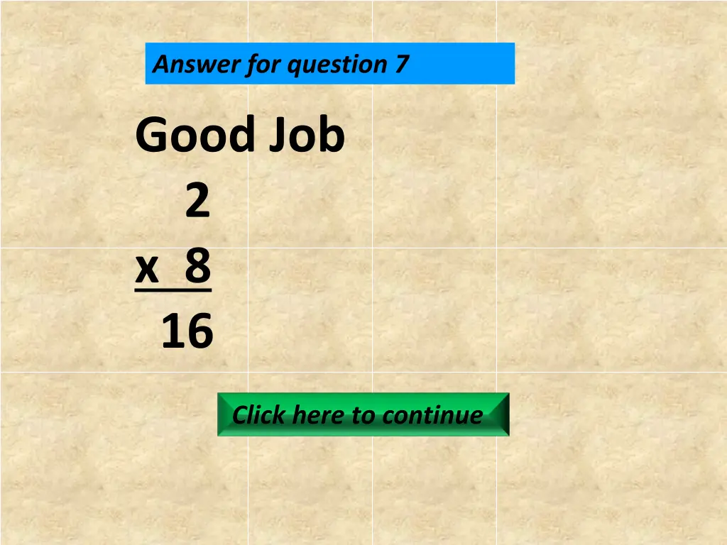 answer for question 7