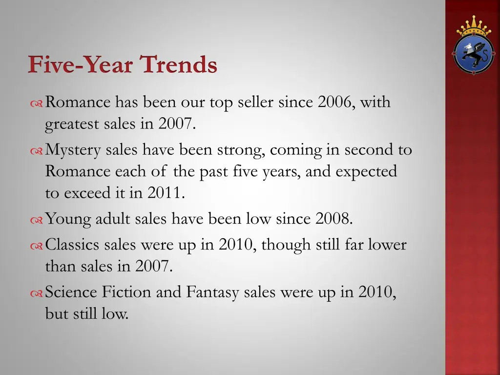 five year trends