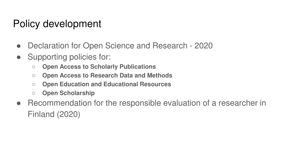 policy development