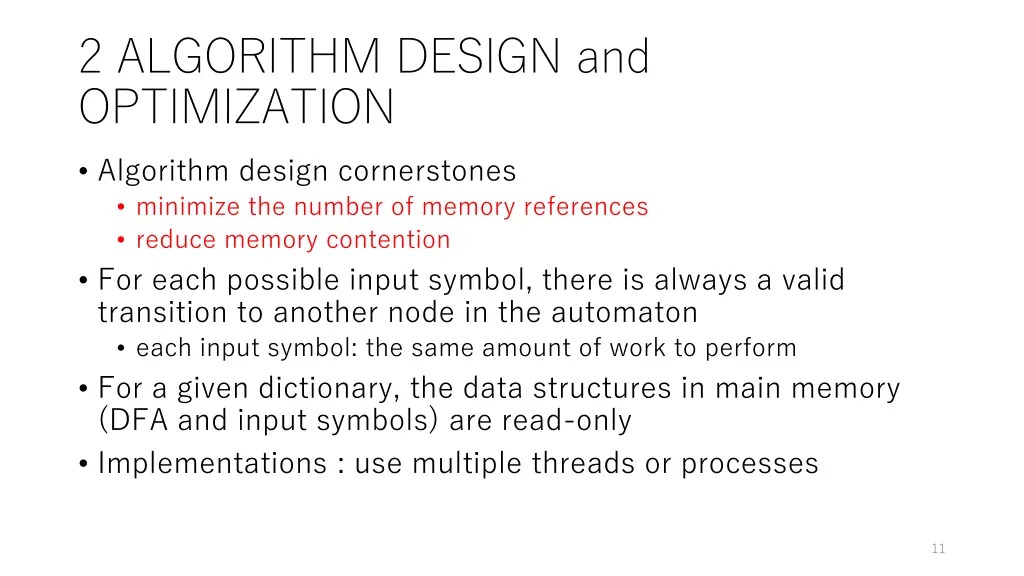 2 algorithm design and optimization