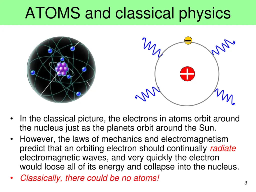 atoms and classical physics