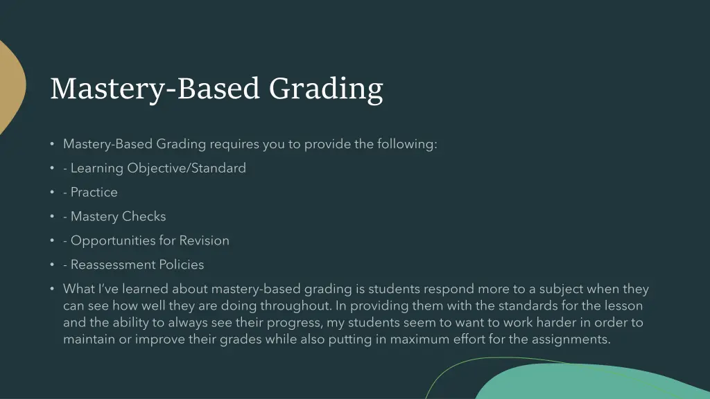 mastery based grading