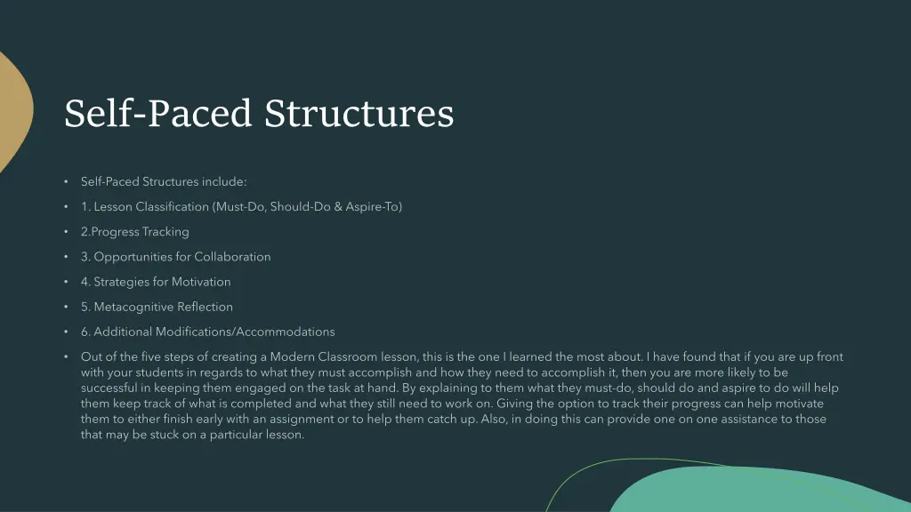 self paced structures