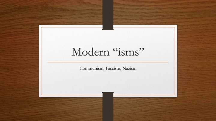 modern isms