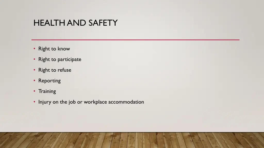 health and safety