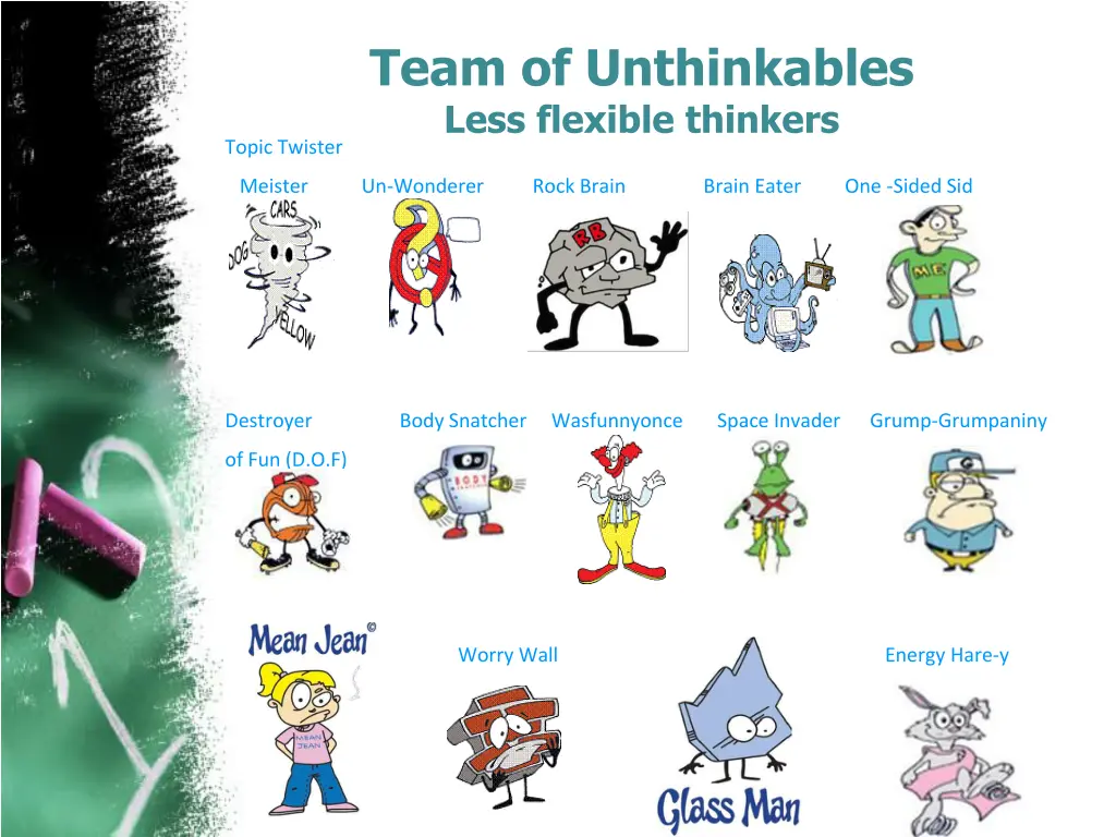 team of unthinkables less flexible thinkers