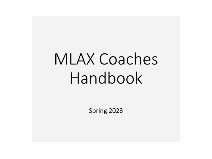 mlax coaches handbook