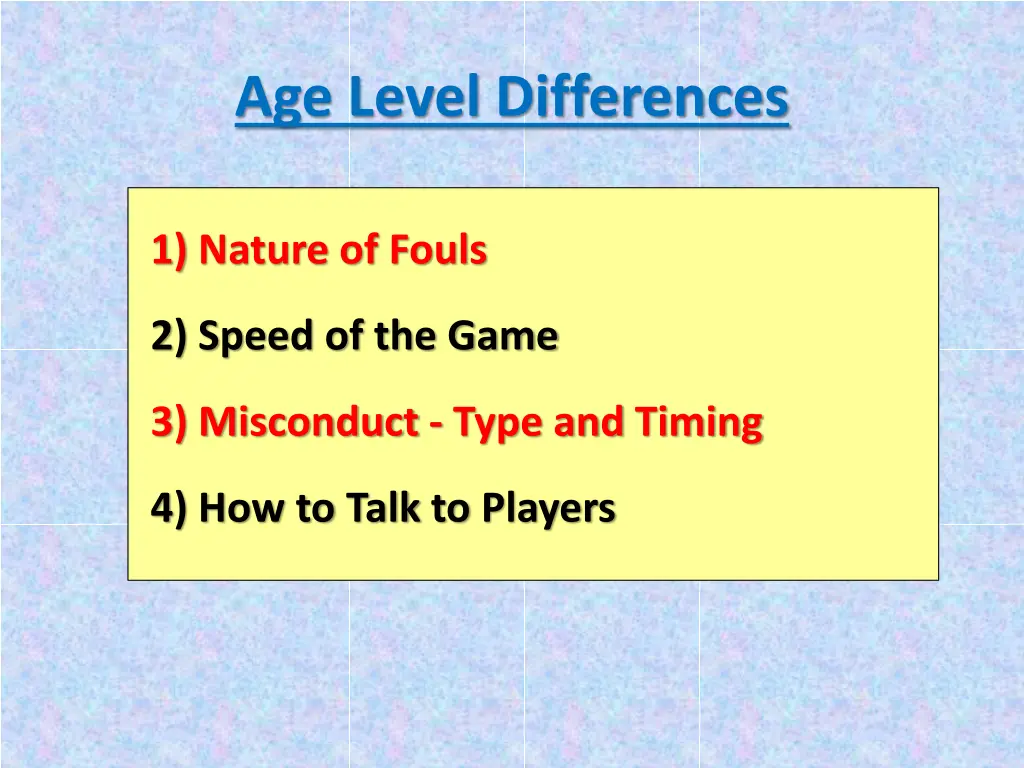 age level differences