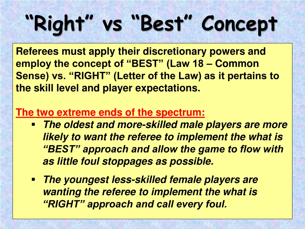 right vs best concept