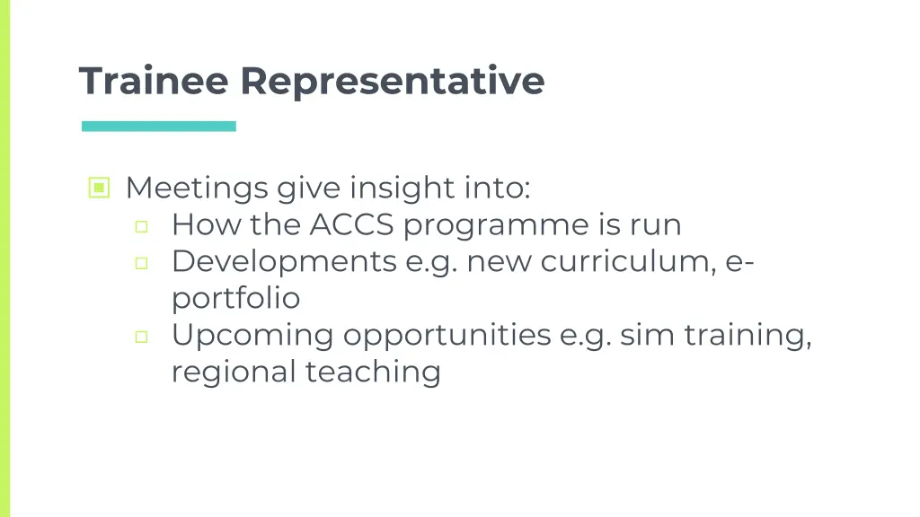 trainee representative 2