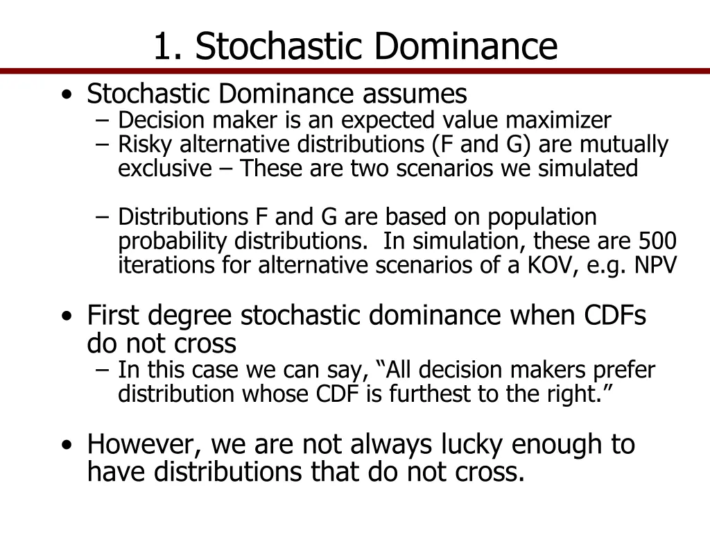 1 stochastic dominance