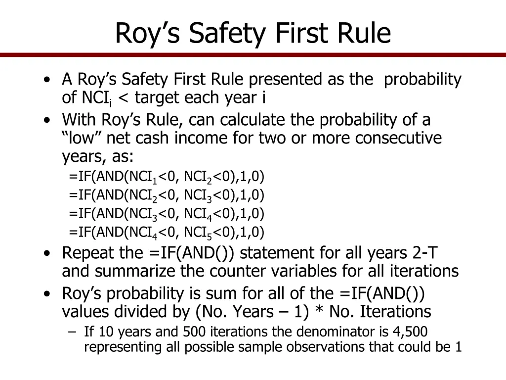 roy s safety first rule 1