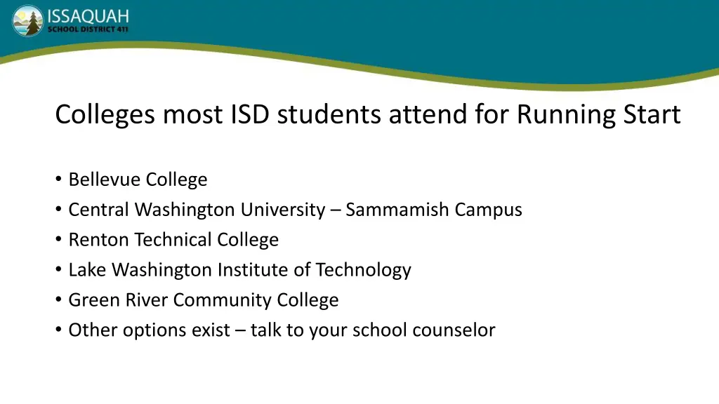 colleges most isd students attend for running