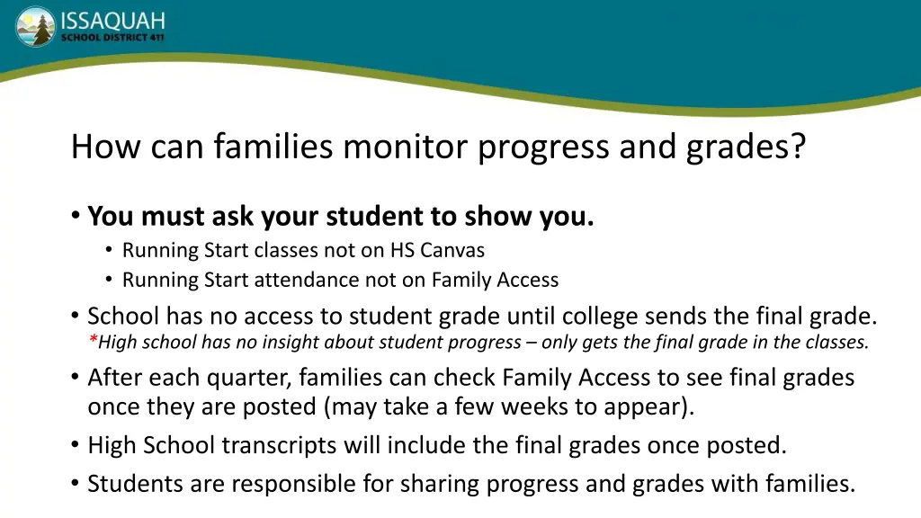 how can families monitor progress and grades