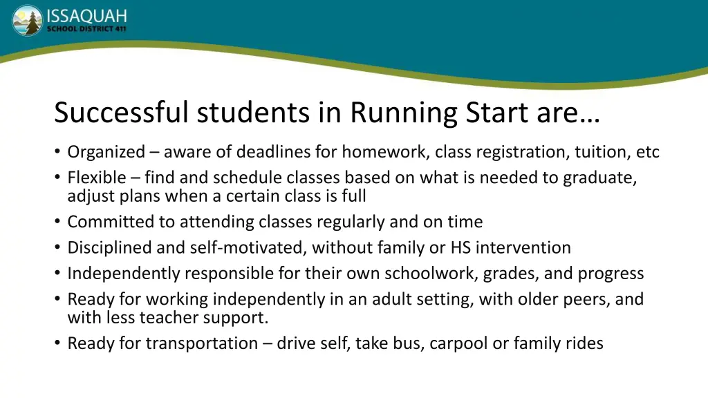 successful students in running start are