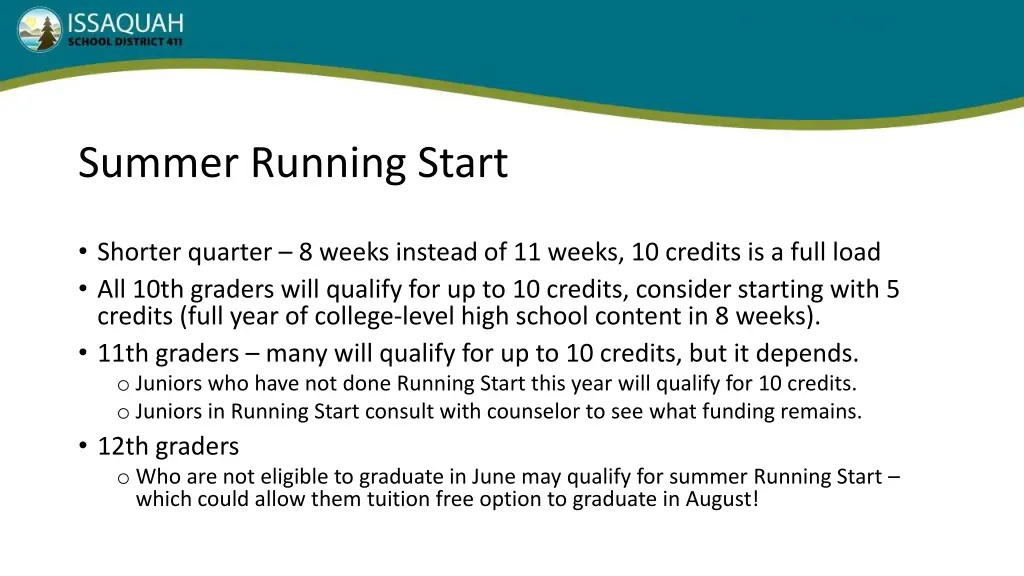 summer running start