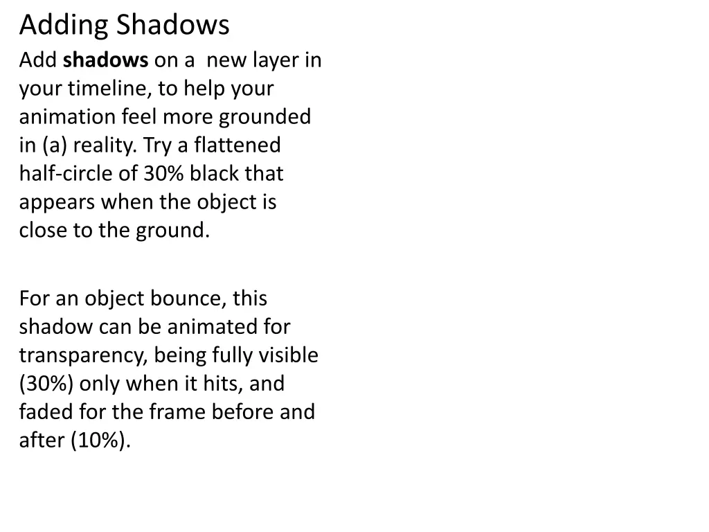 adding shadows