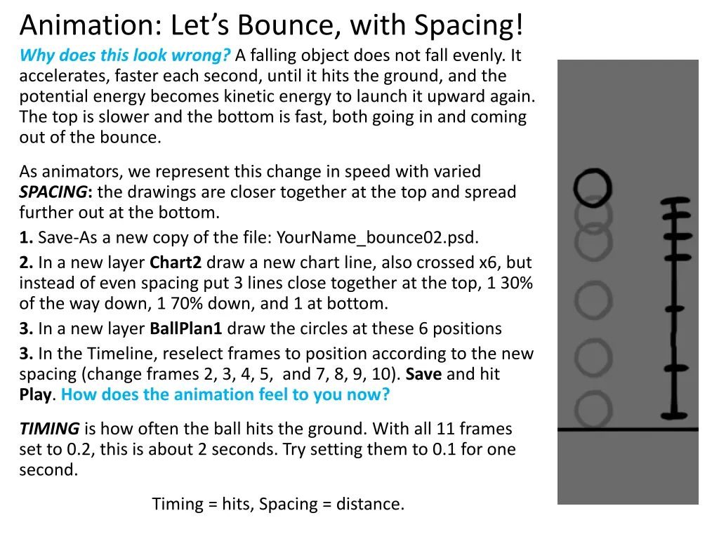 animation let s bounce with spacing