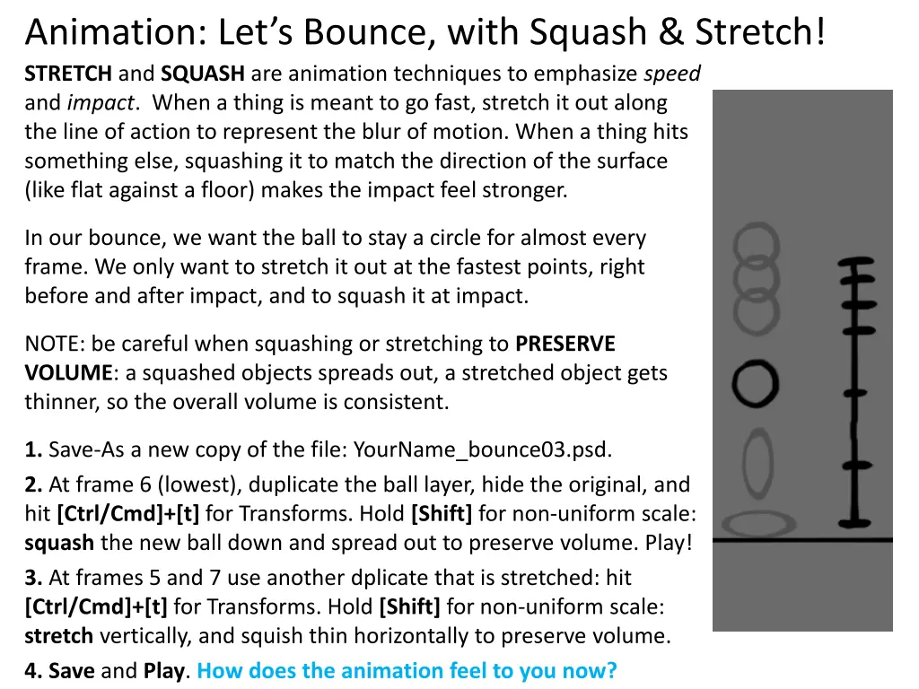 animation let s bounce with squash stretch