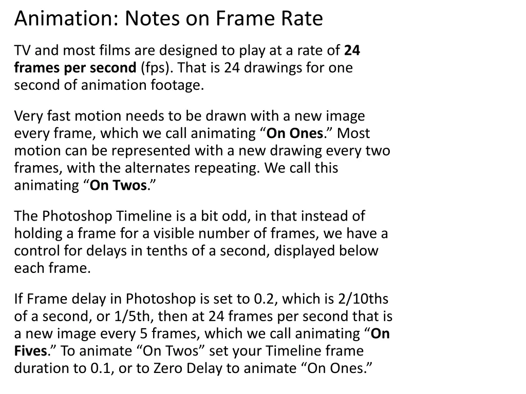 animation notes on frame rate