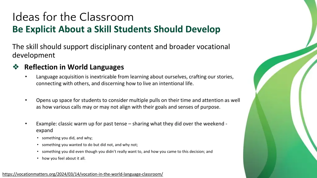 ideas for the classroom be explicit about a skill 1
