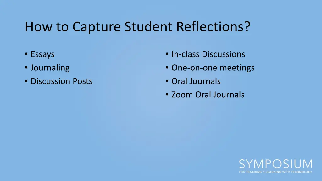 how to capture student reflections