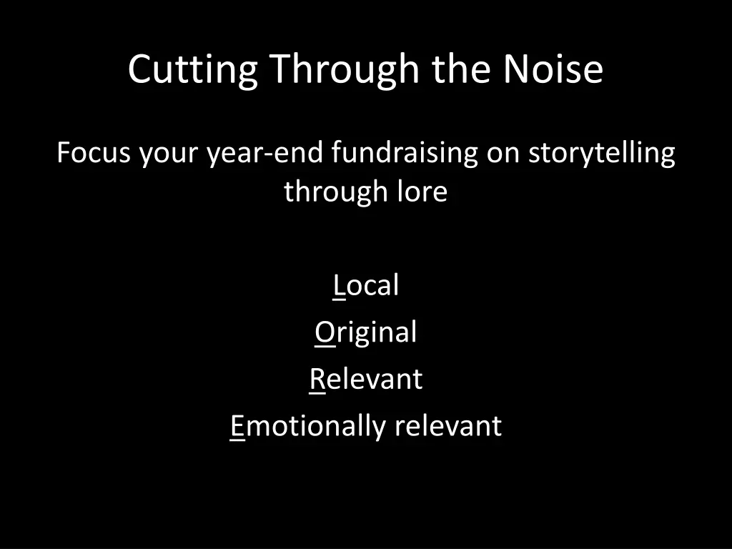 cutting through the noise 1