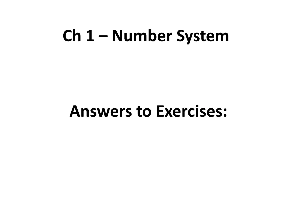 ch 1 number system