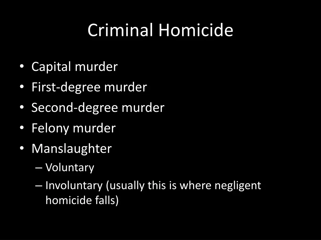 criminal homicide