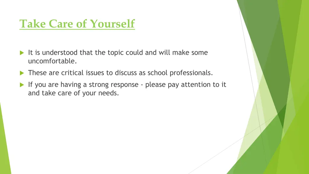 take care of yourself