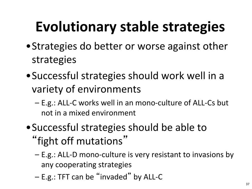 evolutionary stable strategies