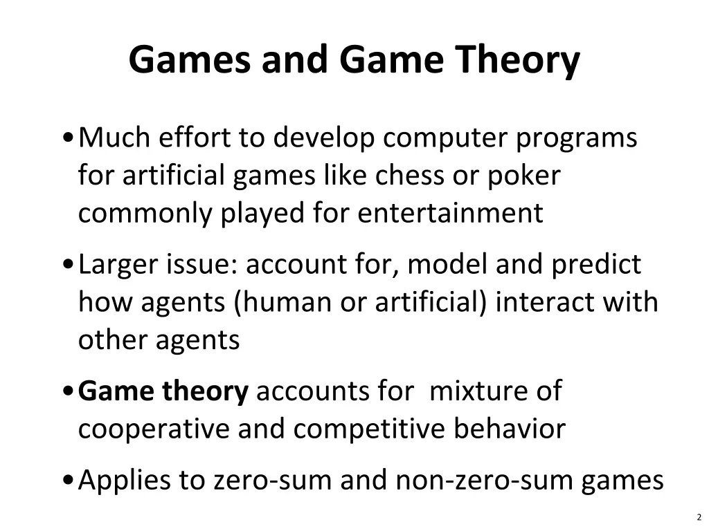 games and game theory