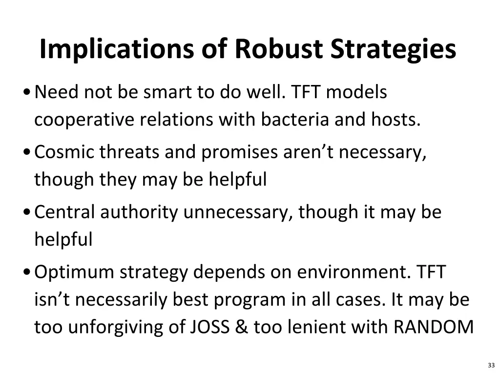 implications of robust strategies 1