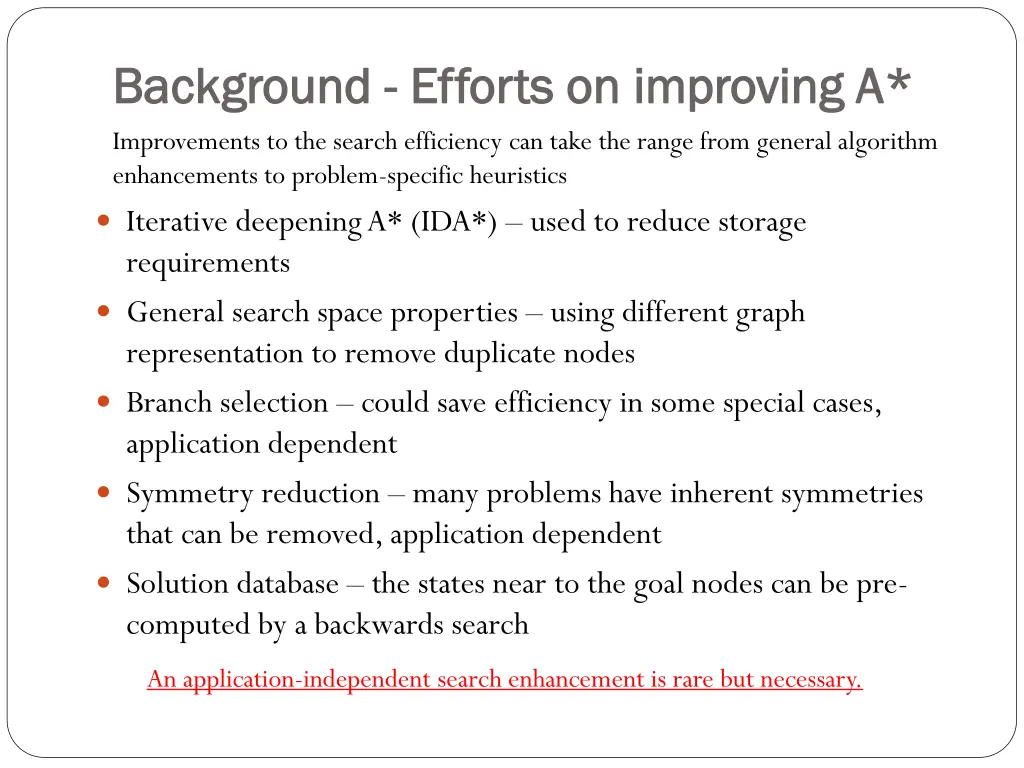 background background efforts on improving