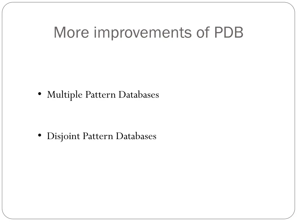 more improvements of pdb