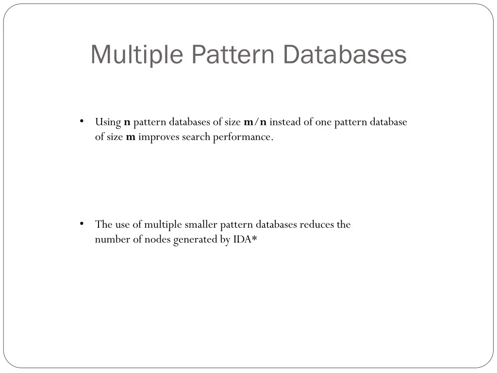 multiple pattern databases 1