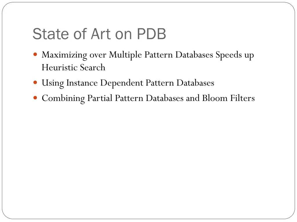 state of art on pdb