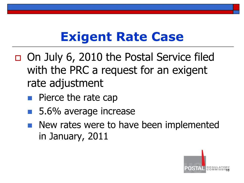 exigent rate case