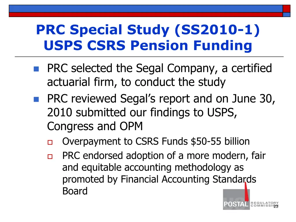 prc special study ss2010 1 usps csrs pension 1