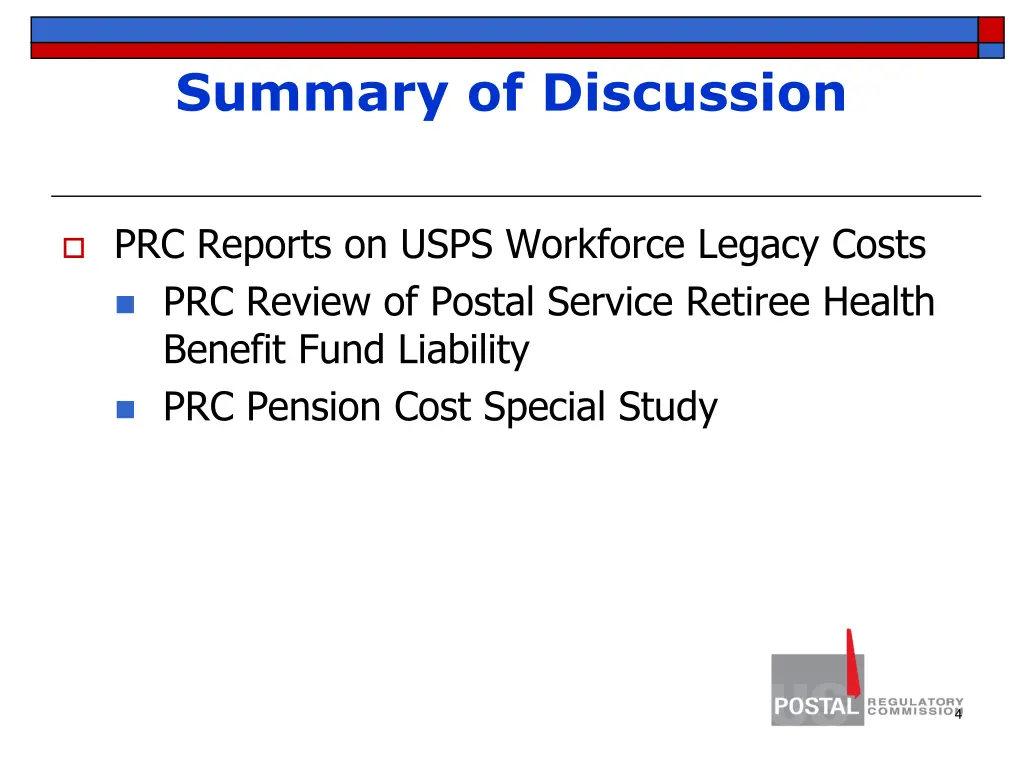 summary of discussion 1